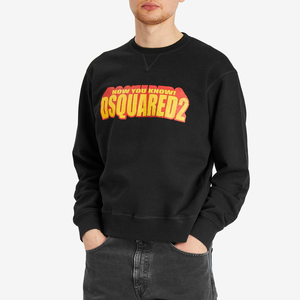 Dsquared2 Men's 3D Logo Cool Fit Crew Sweat in Black
