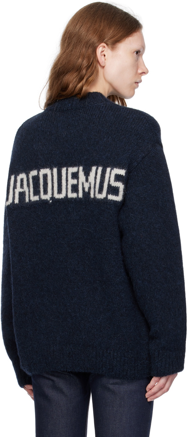 新品】JACQUEMUS ネイビー セーター JACQUEMUS ネイビー ロゴセーター