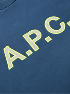 A.P.C. - Hugues Logo-Embroidered Cotton-Jersey Sweatshirt - Blue