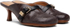 GANNI Brown Sue Mule Heels