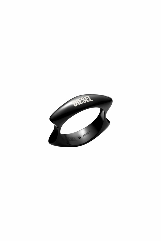 Photo: Diesel Black stainless steel band ring - Rings - Unisex - Black