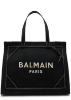 Balmain B-Army Medium Logo Canvas Tote - Black - One Size
