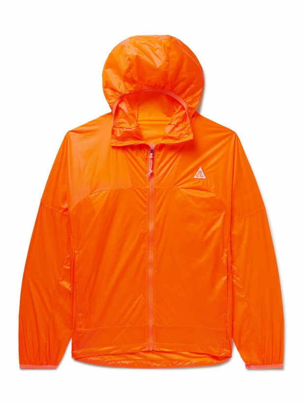 Photo: Nike - ACG Cinder Cone Logo-Embroidered Nylon-Ripstop Hooded Jacket - Orange