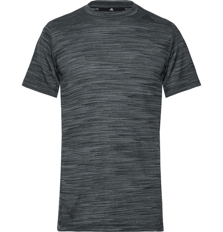 Photo: Adidas Sport - Ultimate Tech Slim-Fit Mélange Climalite T-Shirt - Gray