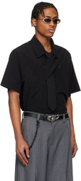 NULLUS Black Seersucker Polo