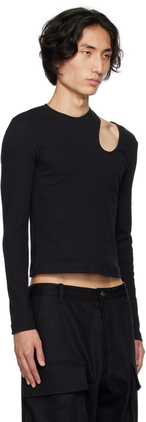 K.NGSLEY Black Romain Long Sleeve T-Shirt