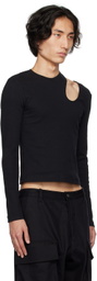 K.NGSLEY Black Romain Long Sleeve T-Shirt