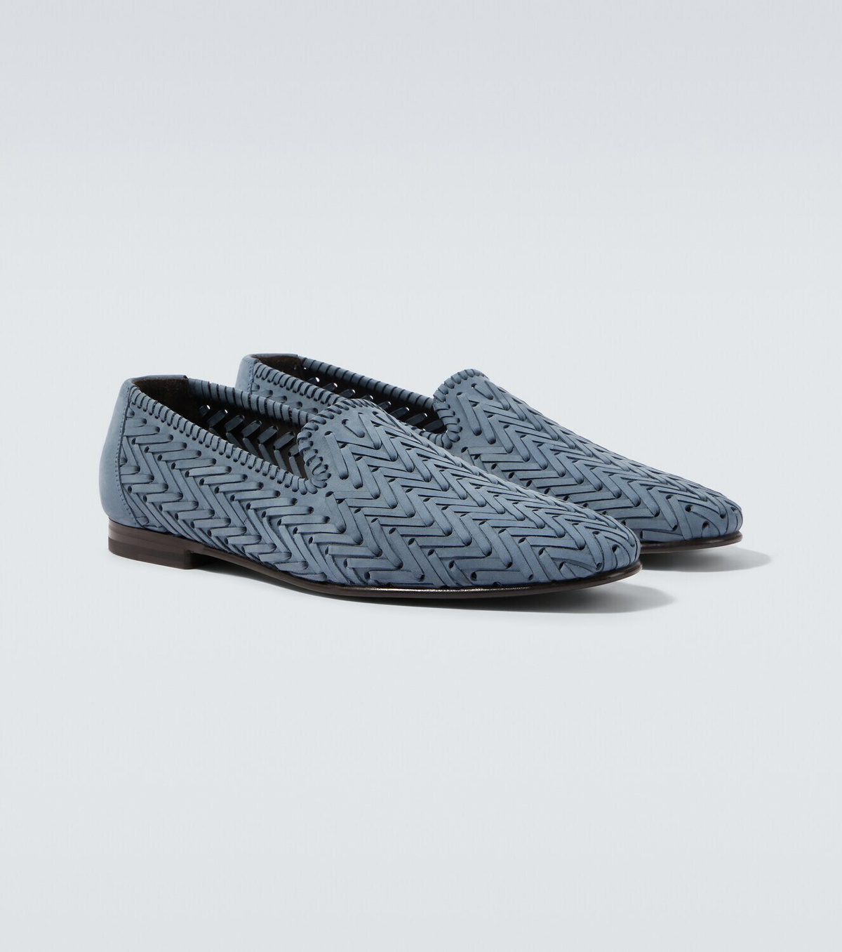 Manolo Blahnik Mario woven leather loafers