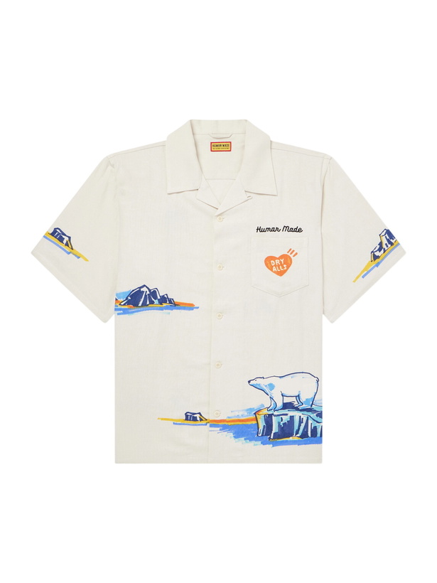 Photo: Human Made - Camp-Collar Printed Poplin Shirt - White