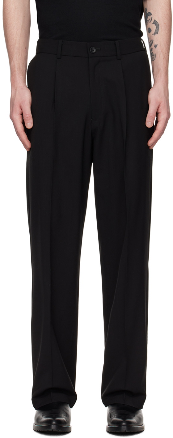 N.Hoolywood Black Wide Easy Trousers N.Hoolywood