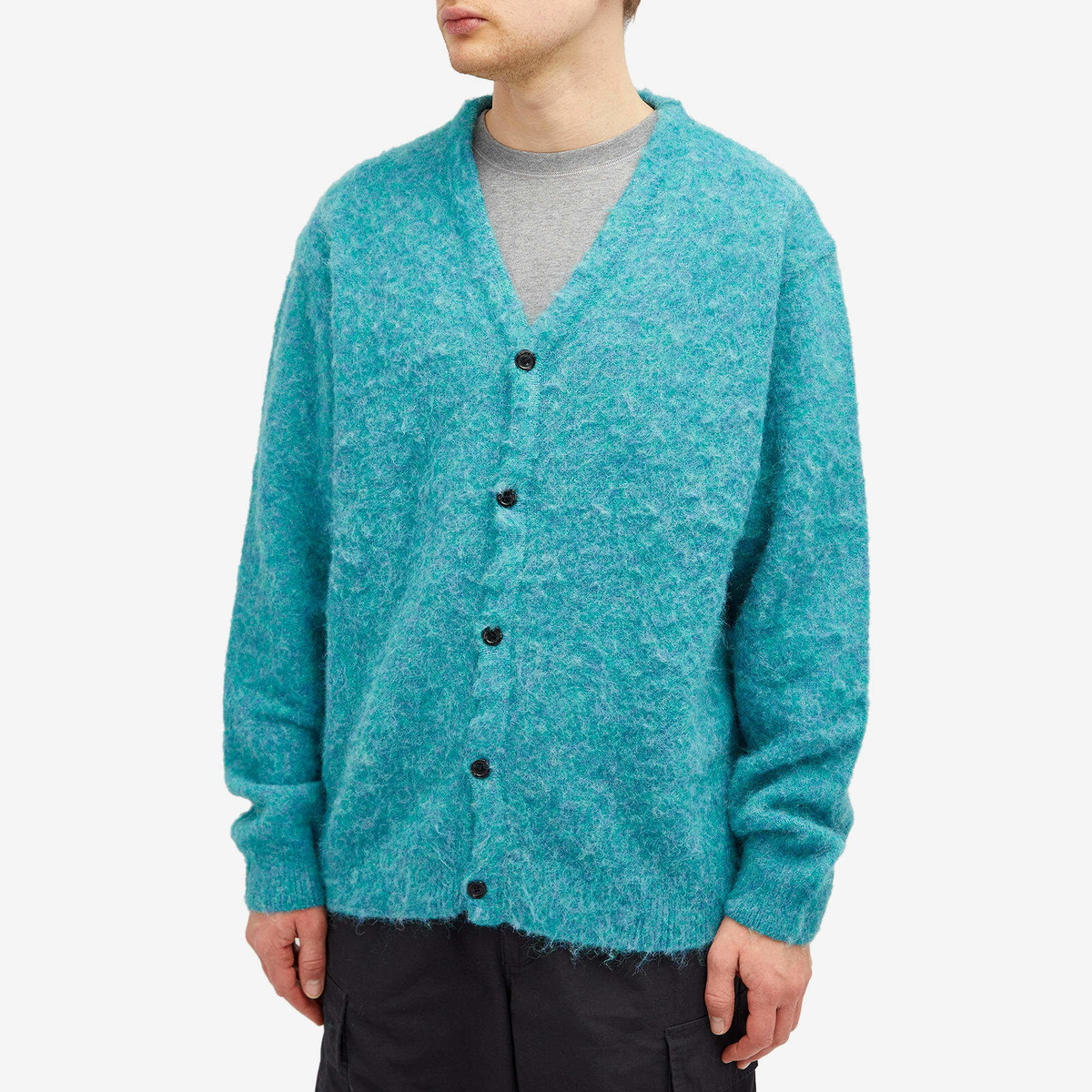 thisisneverthat モヘアカーディガン ターコイズブルー 水色 S thisisneverthat モヘアカーディガン ターコイズブルー 水色 S