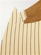 Giuliva Heritage - Stefano Double-Breasted Pinstriped Virgin Wool Suit Jacket - Neutrals