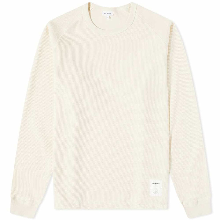 Photo: Norse Projects Men's Aske Tab Series Waffle Crew Sweat in Ecru