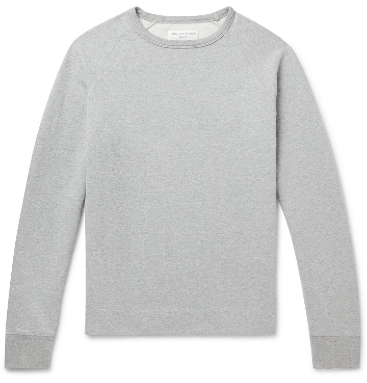 Photo: Officine Generale - Camille Garment-Dyed Mélange Fleece-Back Cotton-Jersey Sweatshirt - Gray