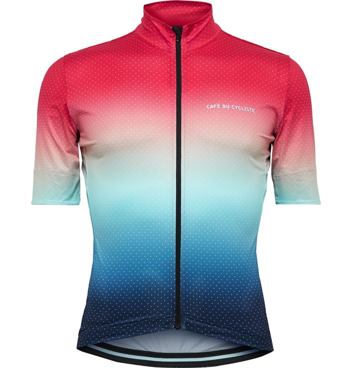 Photo: Cafe du Cycliste - Fleurette Printed Cycling Jersey - Red