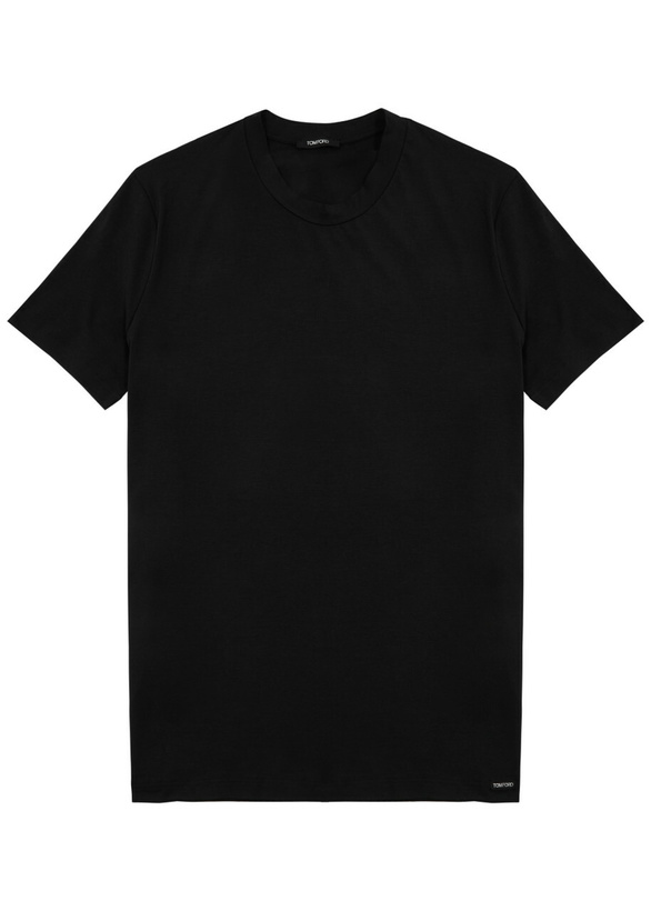 Photo: Tom Ford Stretch Jersey T-Shirt, Men's Clothing, Black, Cotton Material, Comfortable Fit, Casual Wear