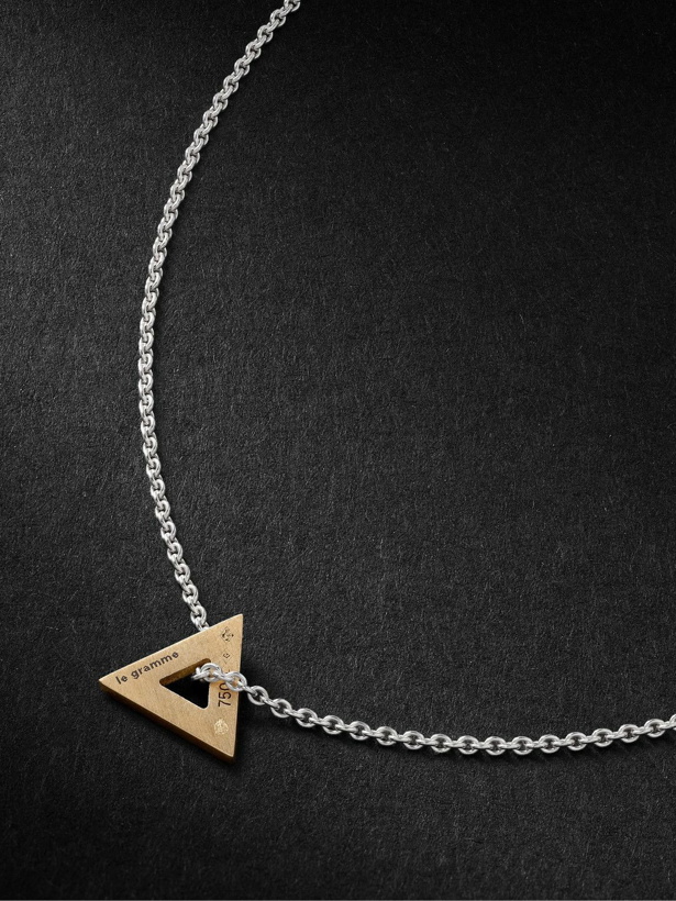 Photo: Le Gramme - 0.5g 18-Karat Gold and Sterling Silver Pendant Necklace