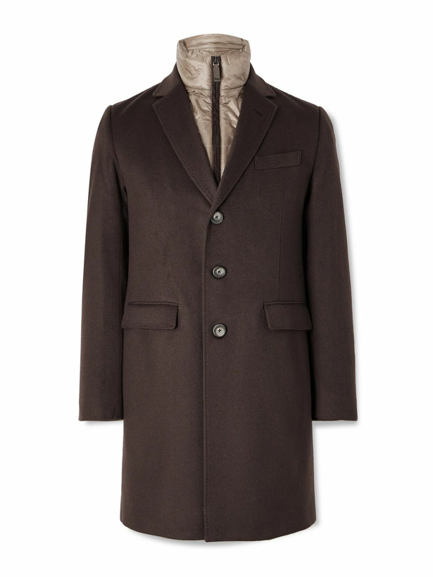 Photo: Herno - Quilted Nylon-Trimmed Cashmere Top Coat - Brown