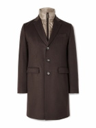 Herno - Quilted Nylon-Trimmed Cashmere Top Coat - Brown