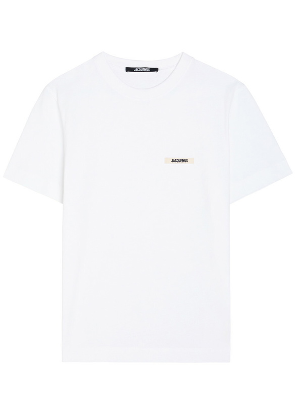 Photo: Jacquemus Le T-shirt Gros Grain Logo Cotton T-shirt White