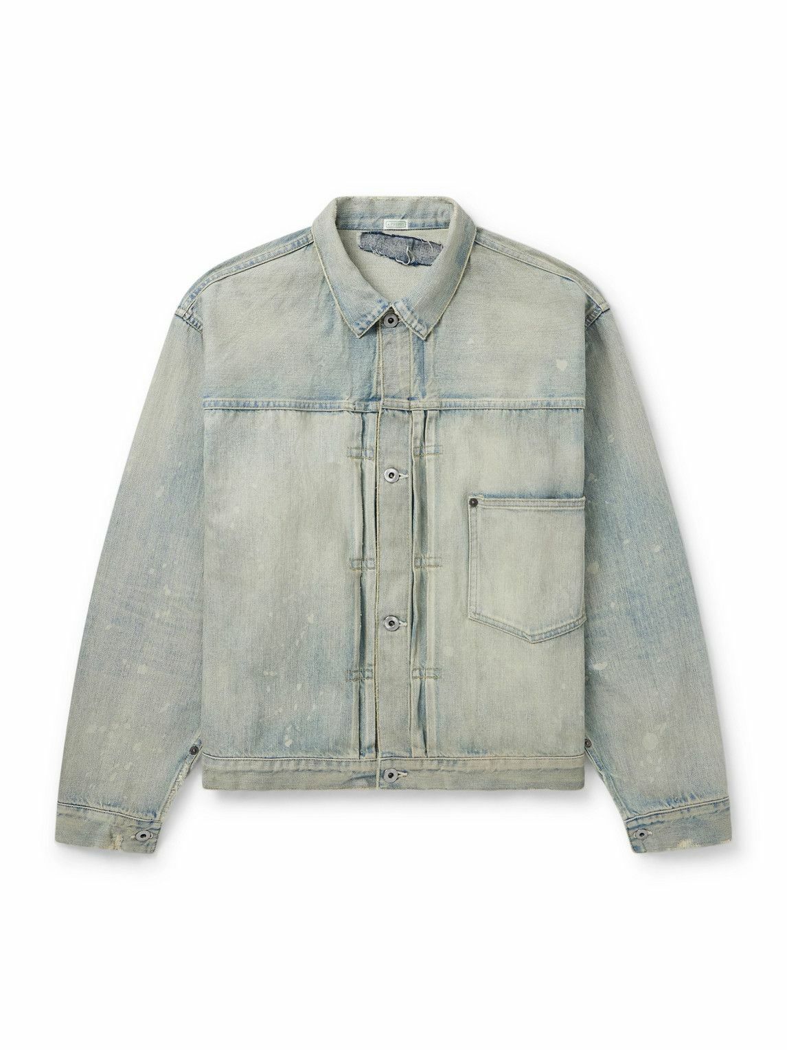 A.PRESSE - 1st Type Distressed Denim Jacket - Blue