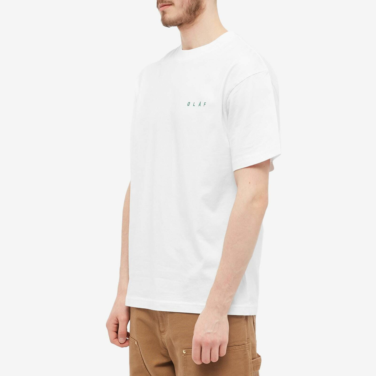 Olaf Hussein Men's Face T-Shirt in Optical White OLAF HUSSEIN