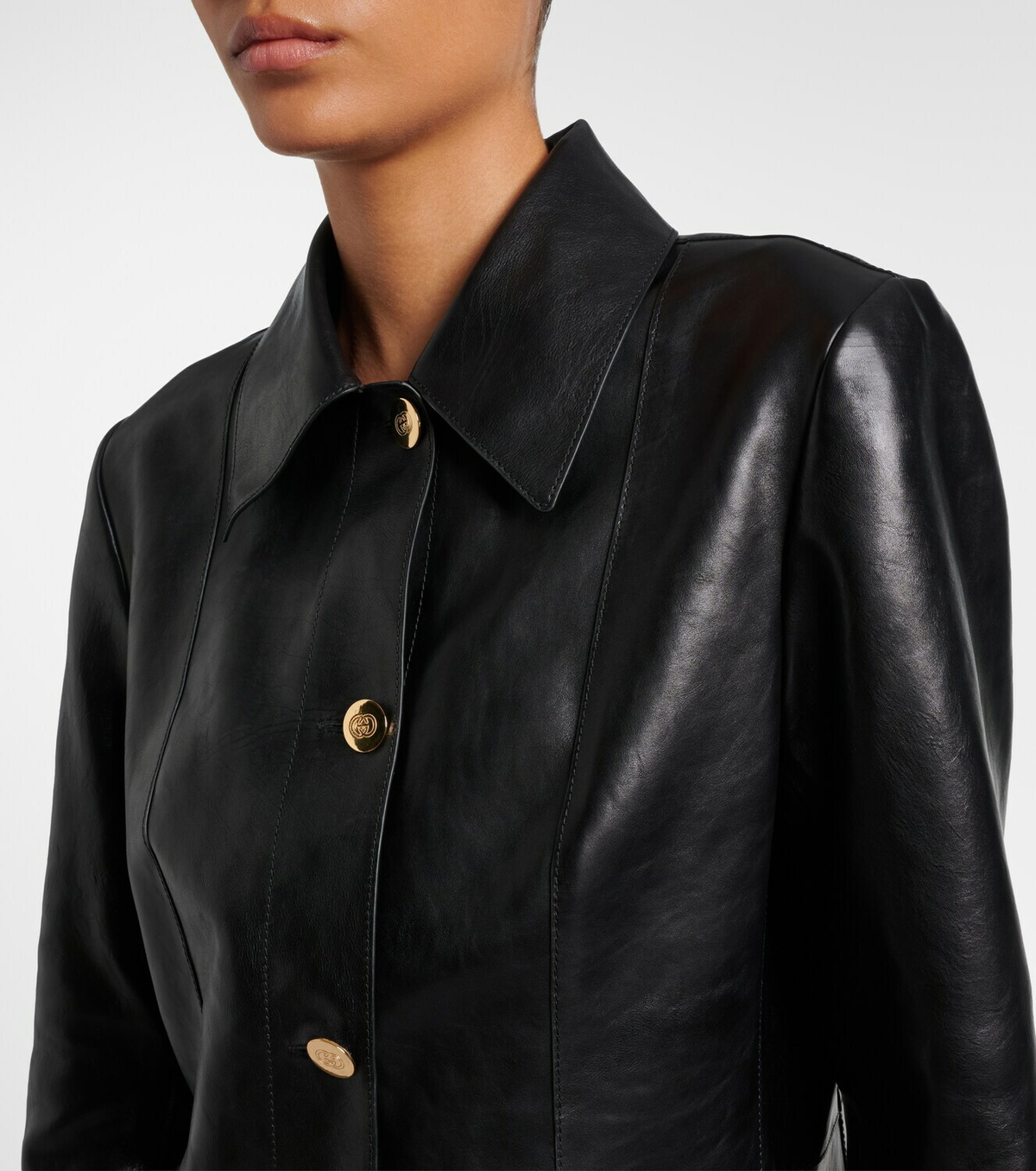 Gucci Interlocking G leather coat