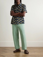 De Bonne Facture - Balloon Barrel-Leg Linen Trousers - Green