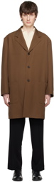 AURALEE Brown Three-Button Coat