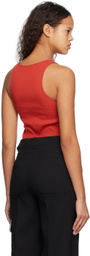 Bianca Saunders Red Asymmetric Tank Top