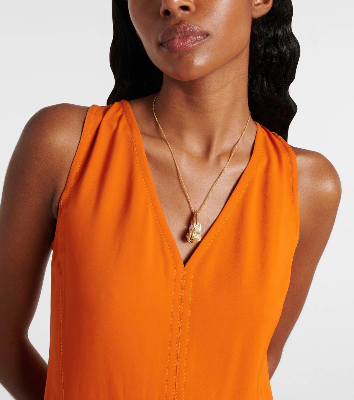 Bottega Veneta Rana embellished gold-plated necklace