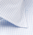 Ermenegildo Zegna - Light-Blue Cutaway-Collar Checked Cotton-Poplin Shirt - Blue