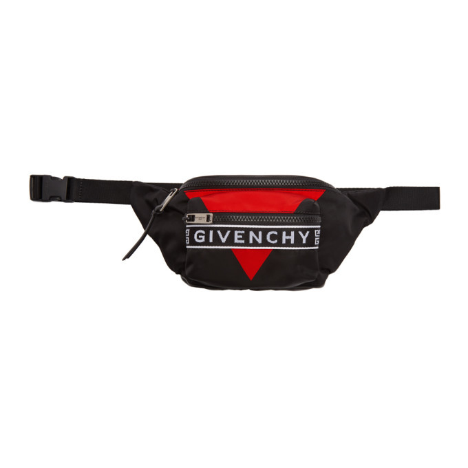 Photo: Givenchy Black and Red Triangle Crossbody Pouch