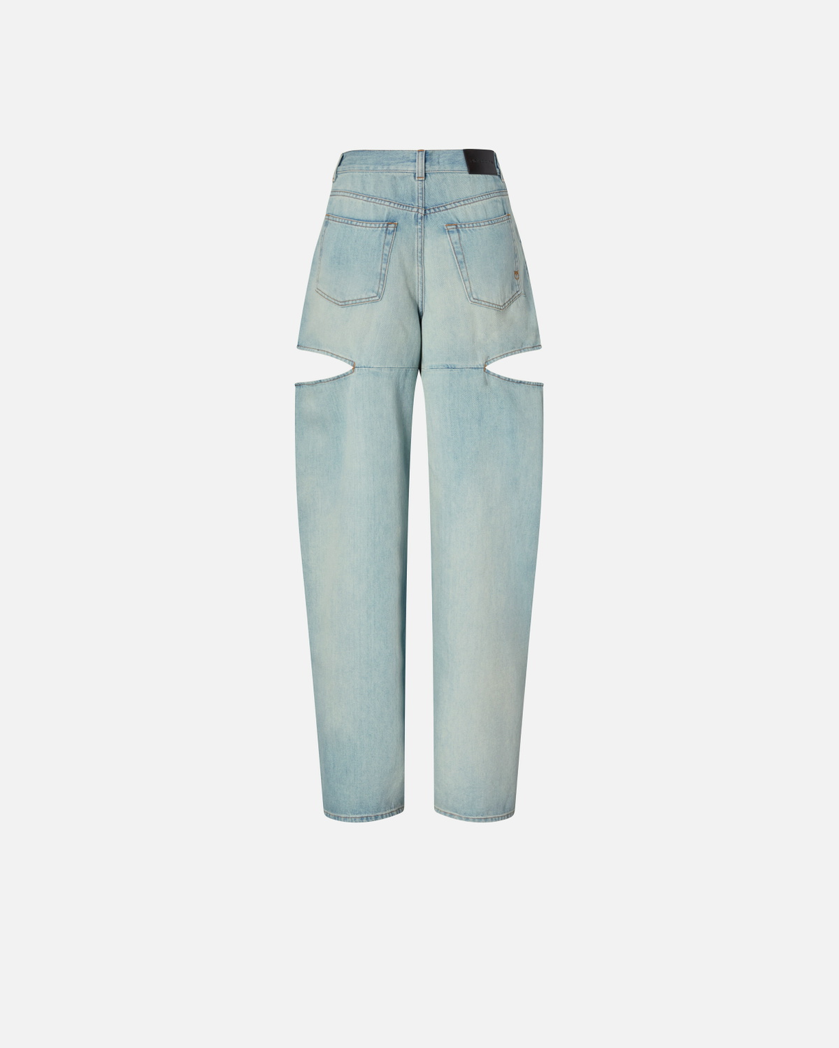 Pinko Wide Leg Jeans With Light Wash And Cut Outs Light Wash