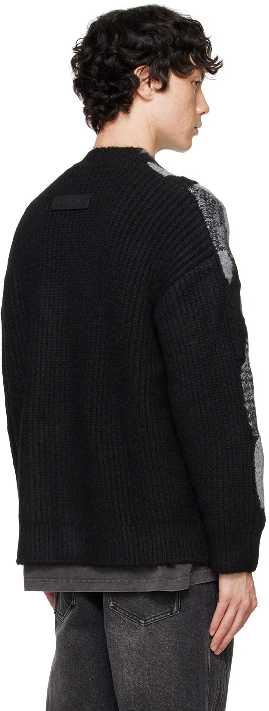 Feng Chen Wang Black & Gray Gradient Cable Cardigan