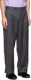 mfpen SSENSE Exclusive Grey & Purple Pinstriped Classic Trousers