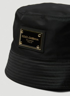 Logo Plaque Bucket Hat in Black