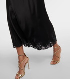 Rixo Lace-trimmed midi skirt