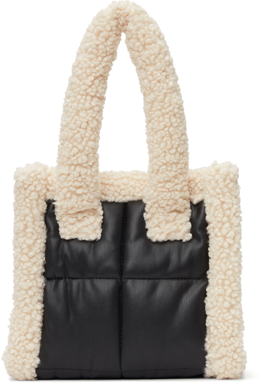 Stand Studio Black & Off-White Quilted Small Liz Tote