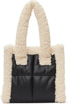 Stand Studio Black & Off-White Quilted Small Liz Tote