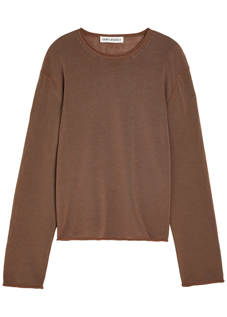 トップス OUR LEGACY TRUE ROUNDNECK Brown 46 OUR LEGACY Brown True Round Neck Sweater Our Legacy