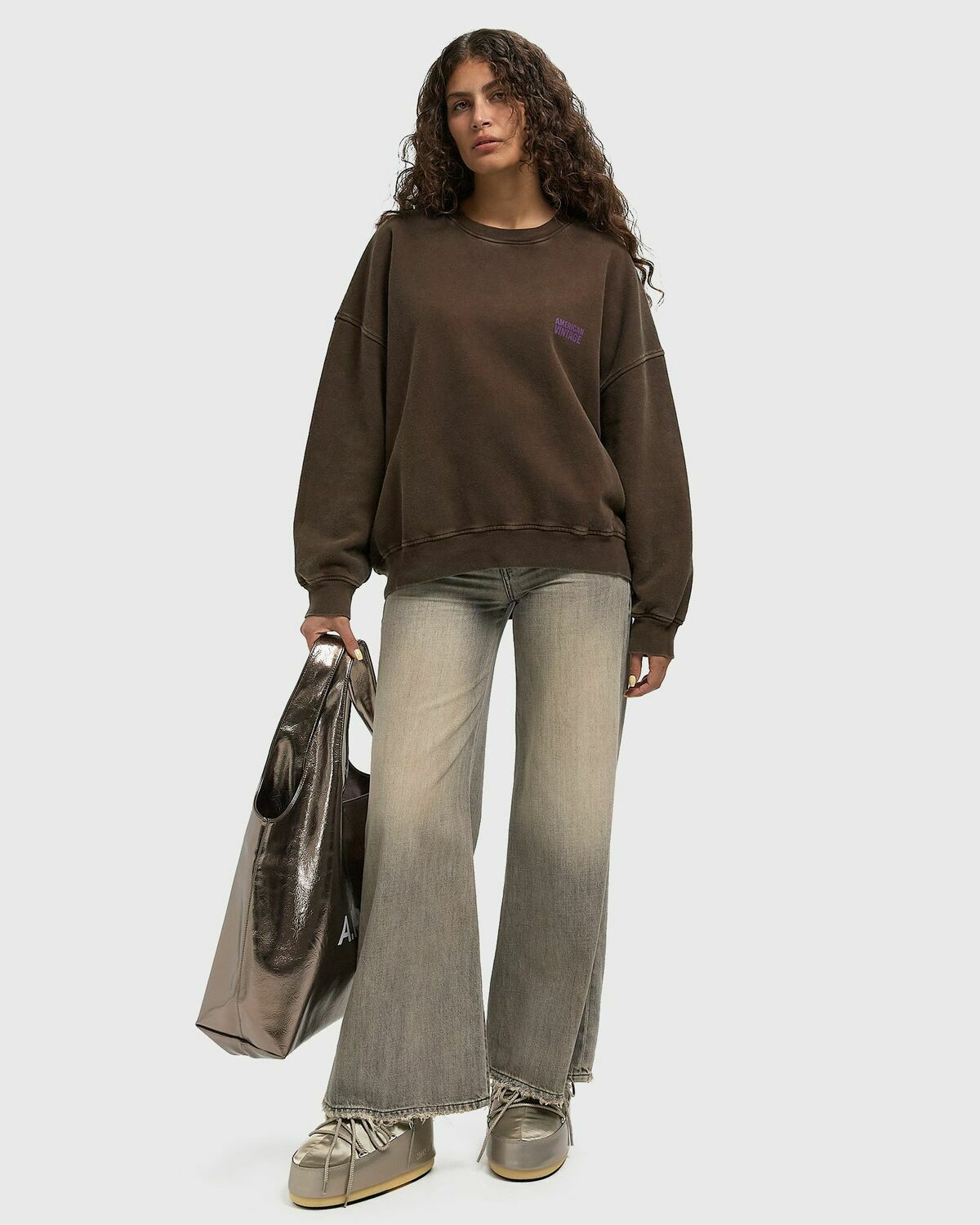 American Vintage PLIZZY SWEATS Brown Womens Sweatshirt