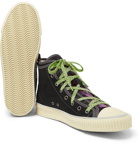 Lanvin - Canvas and Velvet High-Top Sneakers - Men - Black