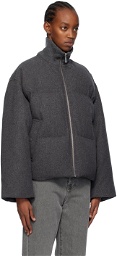 TOTEME Gray Funnel Neck Down Jacket