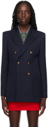 AMI Alexandre Mattiussi Navy Double-Breasted Blazer