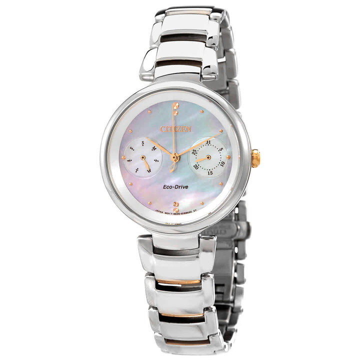 Photo: Citizen Chronograph Mother of Pearl Crystal Dial Ladies Watch FD1106-81D