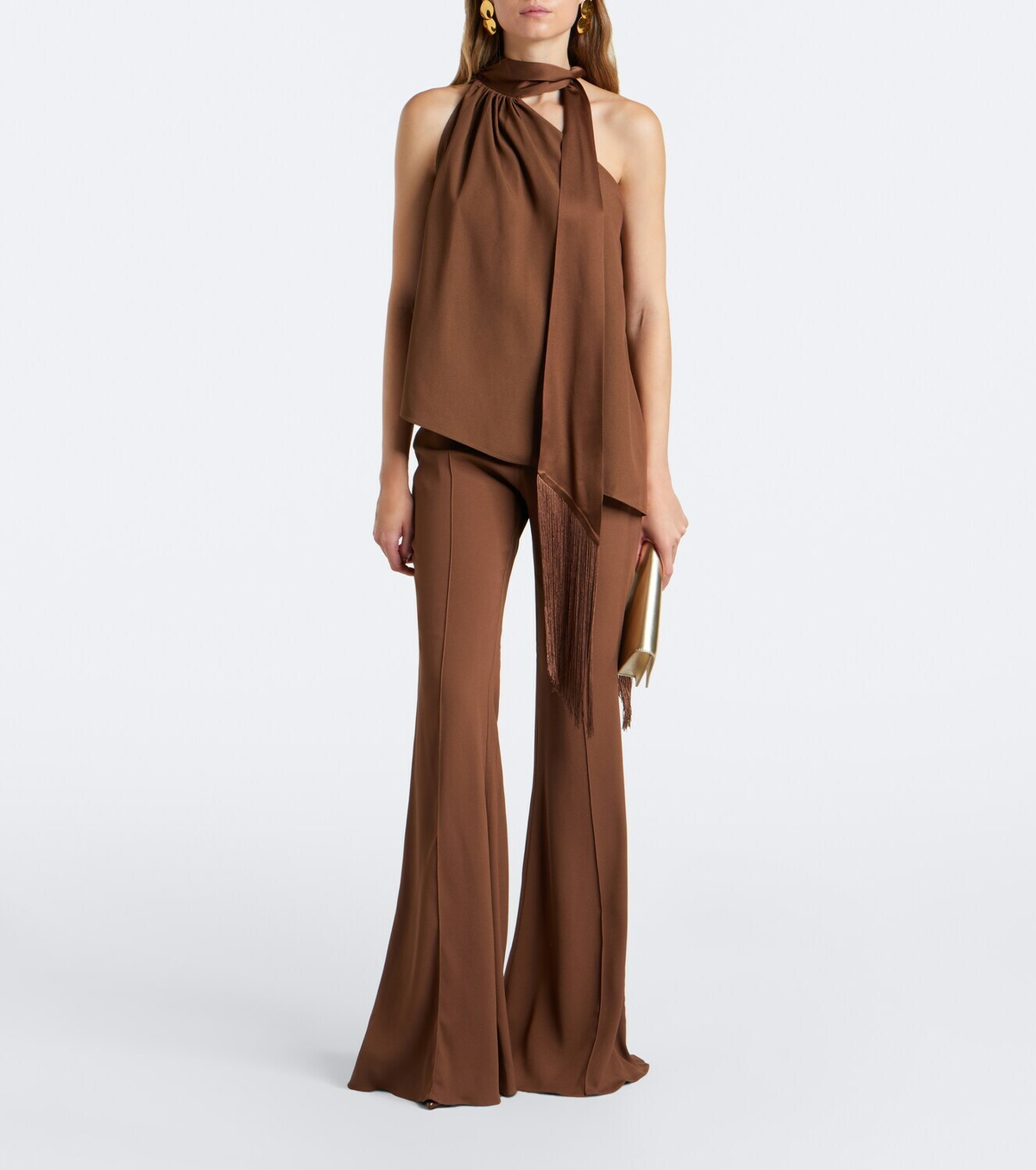 Taller Marmo Astor scarf-detail crêpe cady top