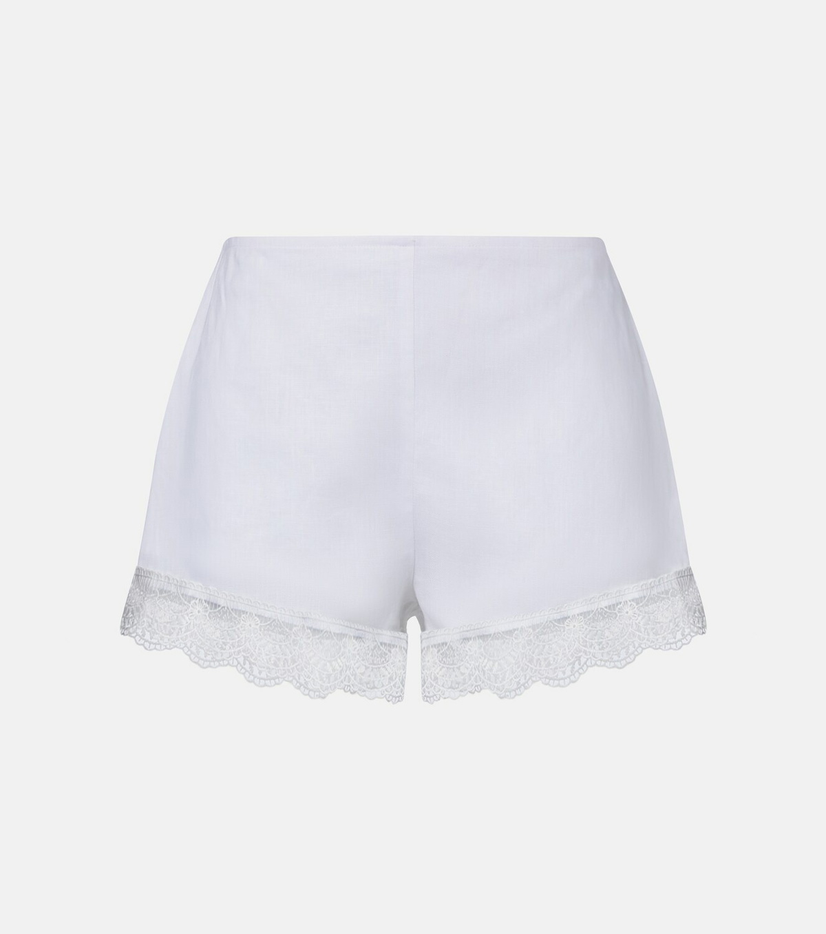 Staud Von lace-trimmed linen shorts