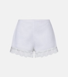Staud Von lace-trimmed linen shorts