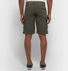 Incotex - Stretch-Cotton Ripstop Cargo Shorts - Army green